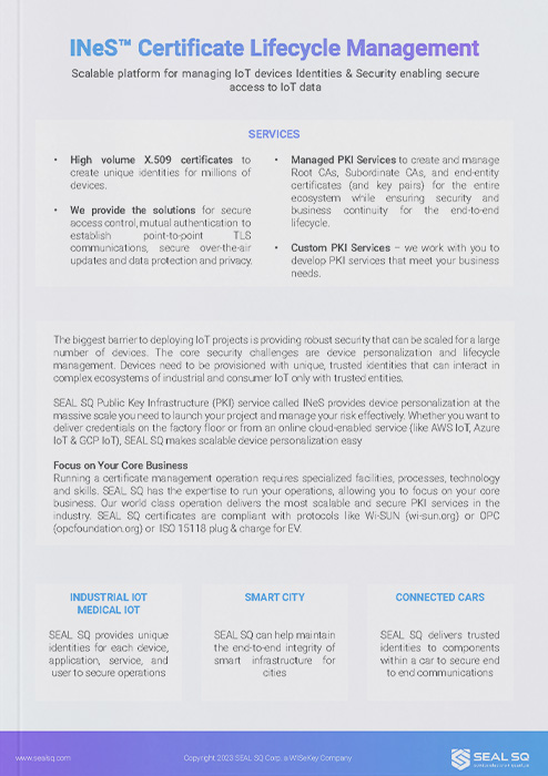 INeS Managed PKI Service Flyer